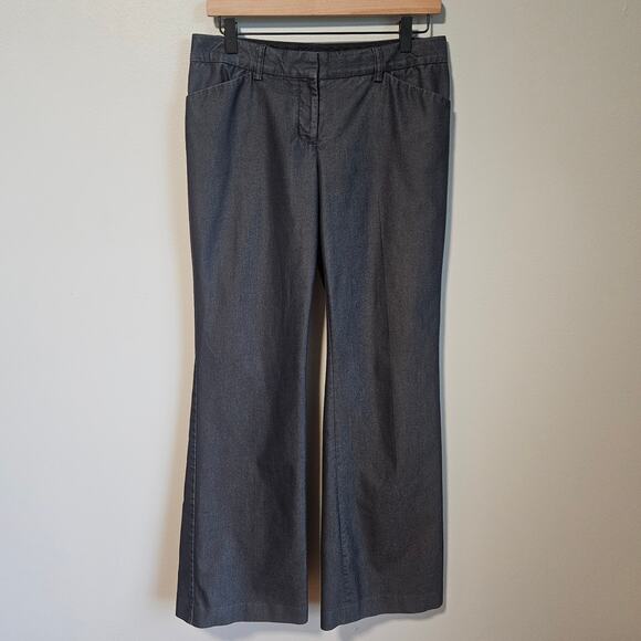 Vtg Express Editor Trouser Pants Womens 6 Dark Wash Stretch Denim Career Y2K - Picture 1 of 11
